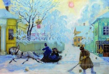 Boris Mikhailovich Kustodiev Werke - frostiger Morgen 1913 Boris Michailowitsch Kustodiew